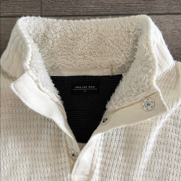 Projek Raw textured neck snap button pull over long sleeve sweater Size XL - Picture 5 of 5